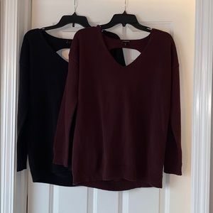 Express V-Neck Open Back Sweater Bundle